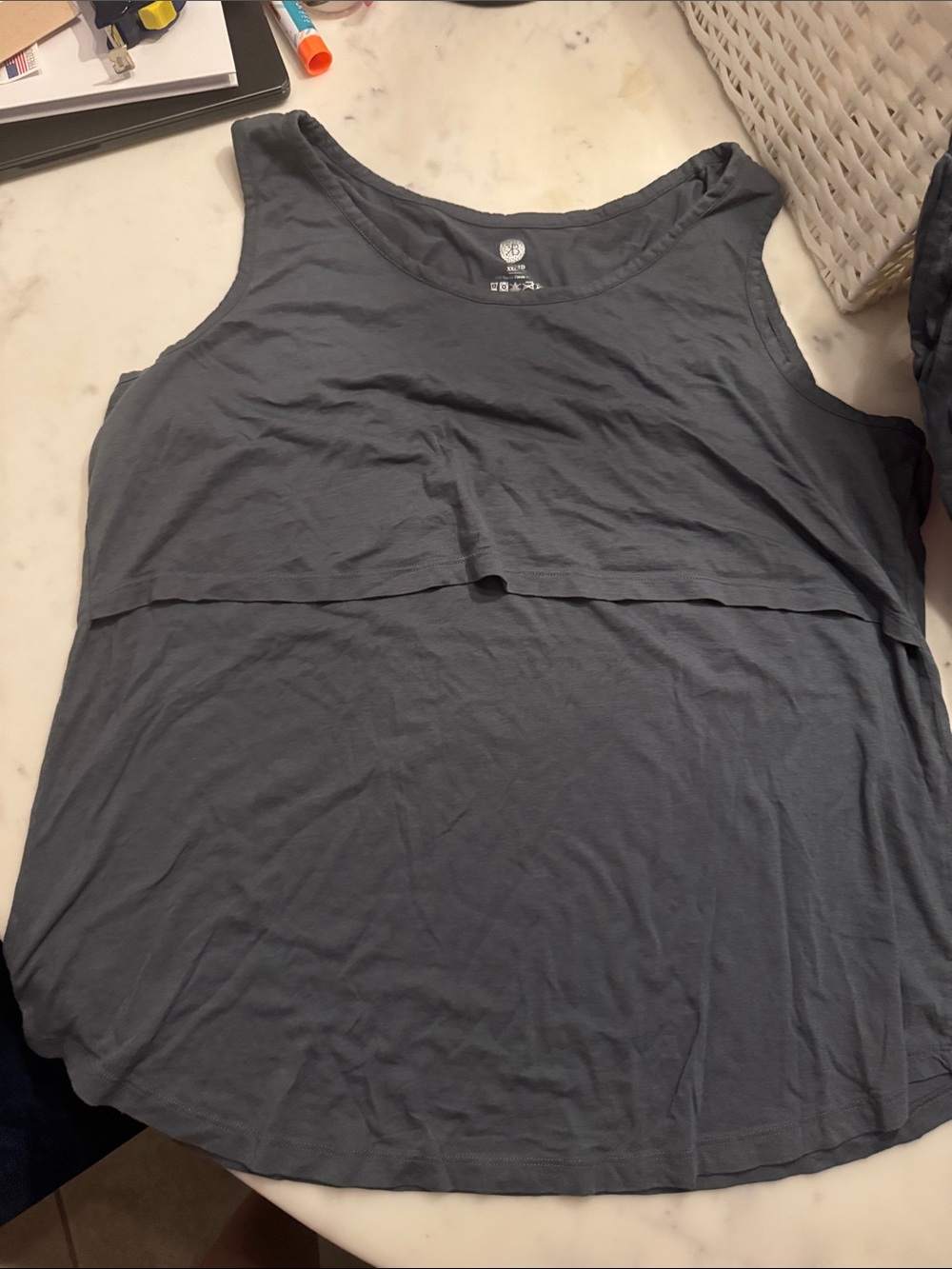 kindred bravely Women's Slate Gray Sleeveless Nursing Tank Top and short set